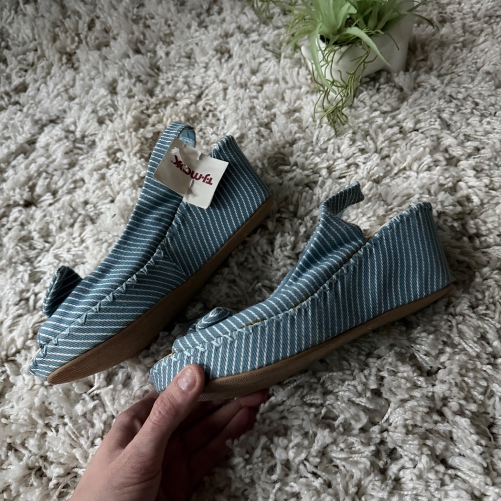 Women's peep-toe Restricted Blue Striped Knot Peep-Toe Slingback Sandals sandals - Picture 3 of 6